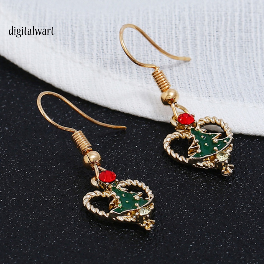 Kỹ Thuật Số| Bông Tai HợP Kim HìNh Cây Thông ĐíNh Đá Xinh XắN