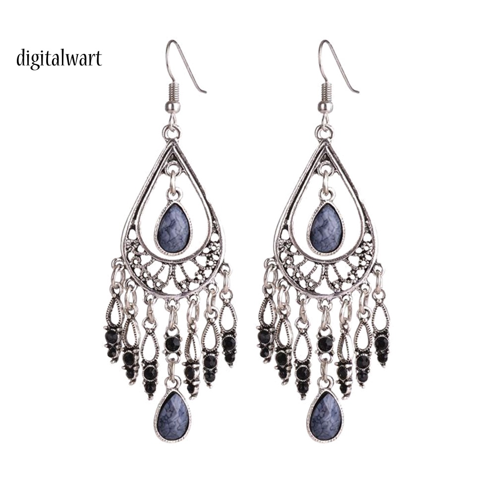 Kỹ Thuật Số| Bông Tai HợP Kim DạNg DàI Tua Rua ĐíNh Đá Xinh XắN