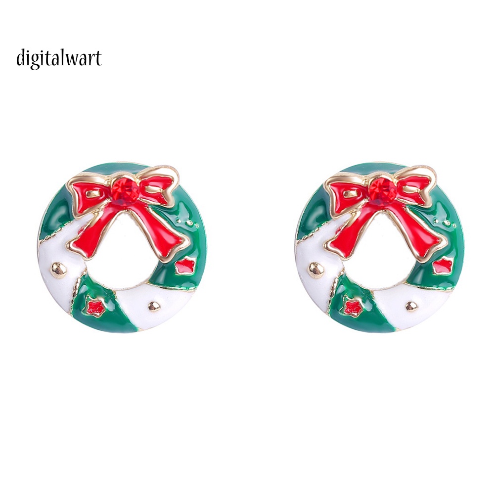 Kỹ Thuật Số| Bông Tai Hợp Kim Hình Cây Thông Đính Đá Thời Trang Giáng Sinh Cho Nữ