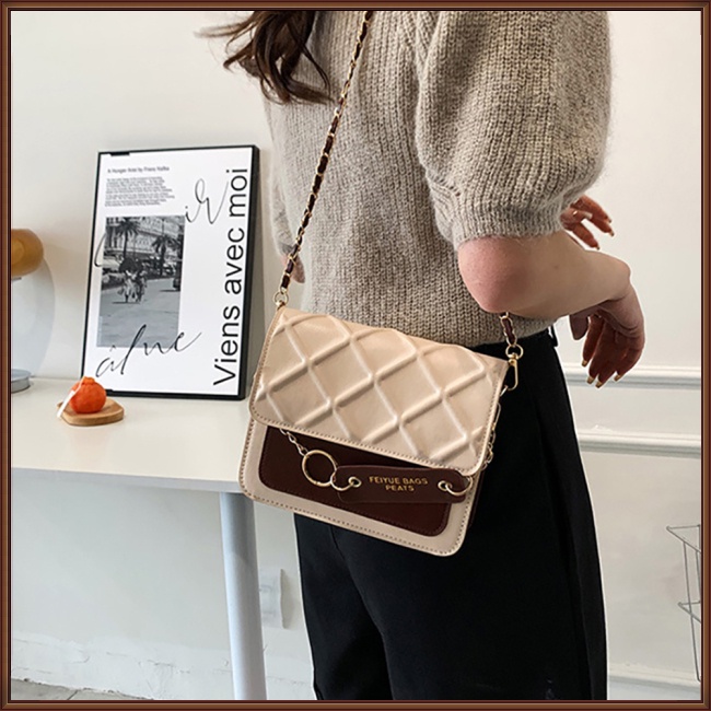 Túi Đeo Chéo Vai Bằng Da Pu Màu Trơn Thời Trang Sành Điệu Cho Nữ