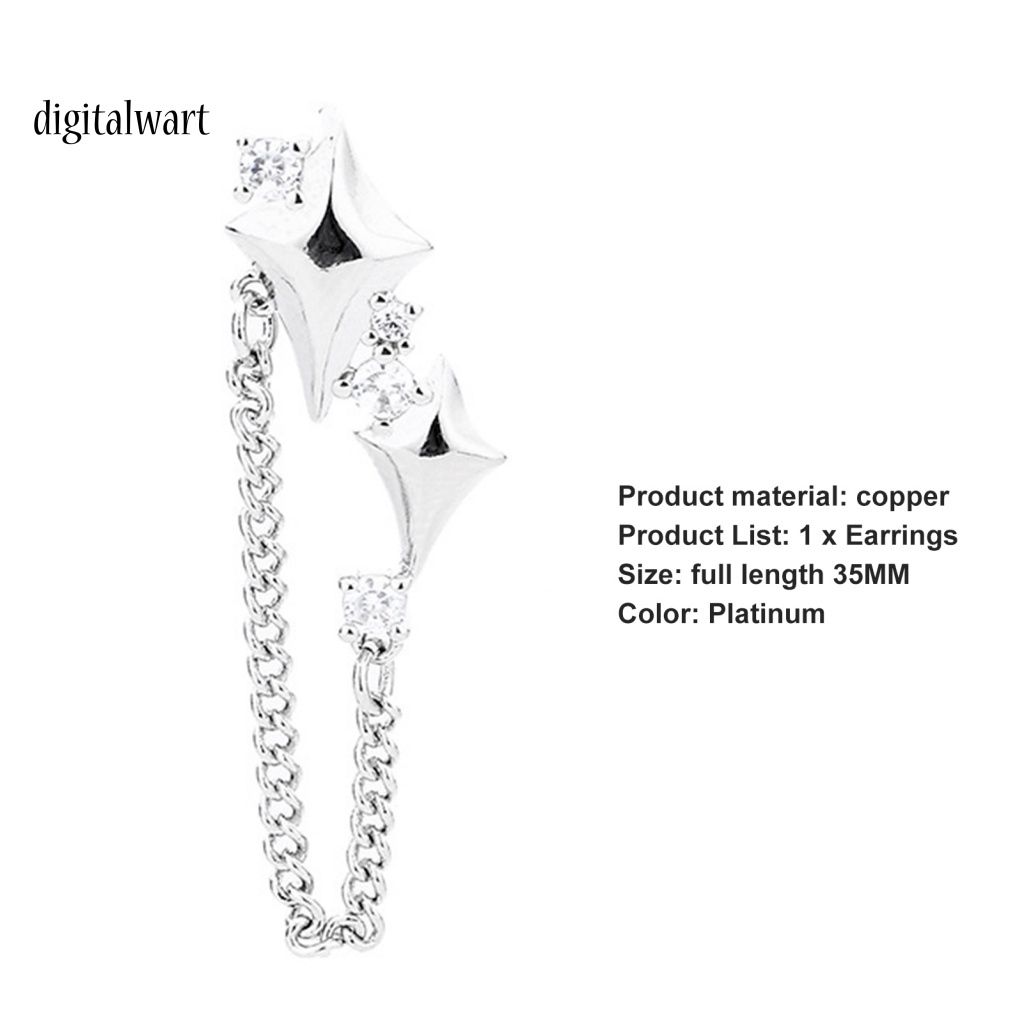 Kỹ Thuật Số| 1 Khuyên Tai Chuỗi Tua Rua Đính Đá Thời Trang