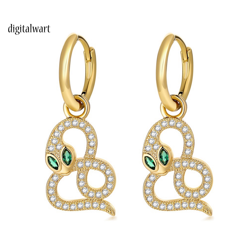 Kỹ Thuật Số| 1 Đôi Bông Tai Dáng Dài Hình Rắn Đính Đá Lấp Lánh Thời Trang Dự Tiệc