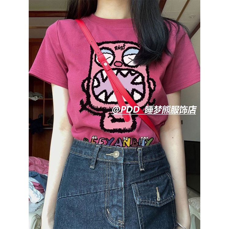 COZOK Áo Thun Tay Ngắn Dáng Ôm In Chữ COZOK Raspberry Trẻ Trung Hợp Thời Trang