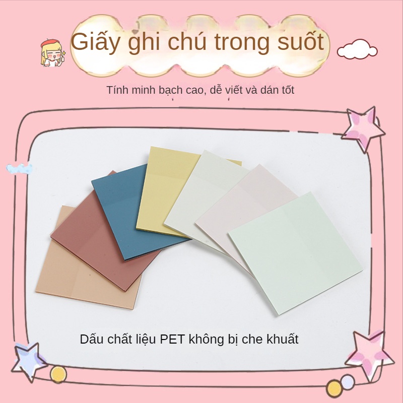 Giấy Dán Ghi Chú Trong Suốt Nhiều Màu Tiện Dụng