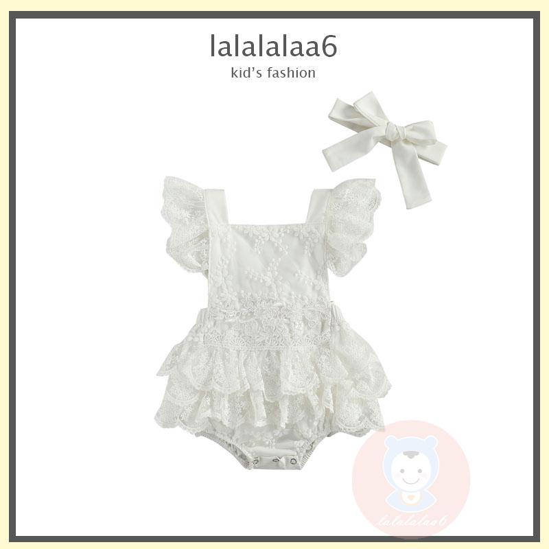 Bộ Áo Liền Quần Nhún Bèo In Hoa + Băng Đô Dễ Thương Thời Trang Mùa Hè Cho Bé Gái LAA6-Gi