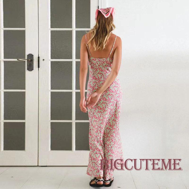Đầm Hai Dây Dáng Dài Họa Tiết Hoa Thời Trang Mùa Hè Cho Nữ