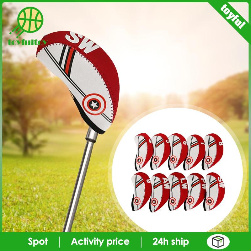 Set 10 Vỏ Bọc Đầu Gậy Đánh Golf 4,5,6,7,8,9,AW, PW, Lw, SW