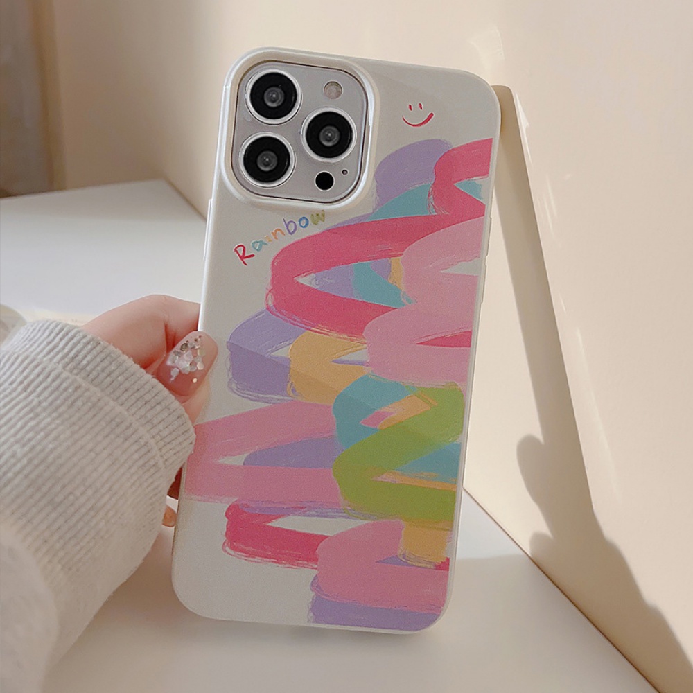 Ốp Điện Thoại TPU Mềm Chống Trầy Hình Graffiti Cầu Vồng Cho IPhone 14 13 12 11 Pro Max X XR 8 7 Plus SE