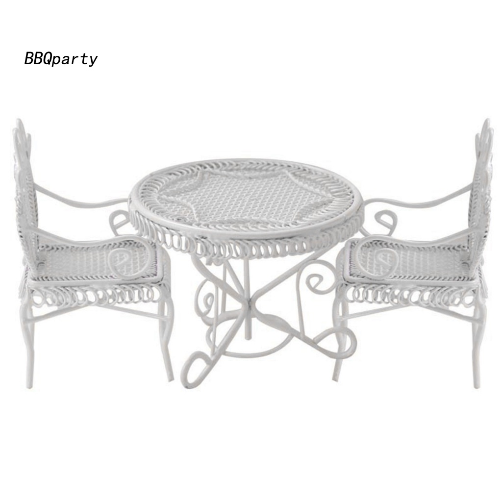 Mô Hình Bàn Ghế Tròn Bằng Sắt Dễ Phối Đồ Trang Trí Nhà Búp Bê