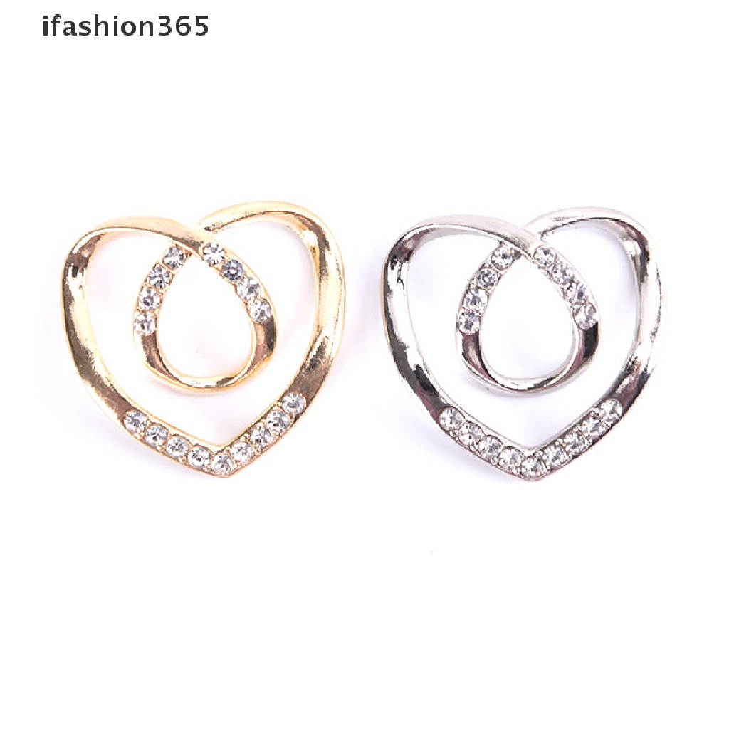 Ghim Cài Khăn Choàng Lụa Hình Trái Tim Đính Đá Pha Lê Thời Trang Cho Nữ ifashion365