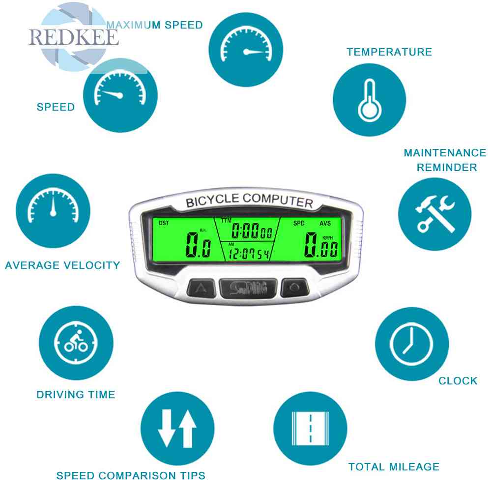 Đồng Hồ Đo Tốc Độ Có Màn Hình LCD Kỹ Thuật Số Dành Cho Xe Đạp