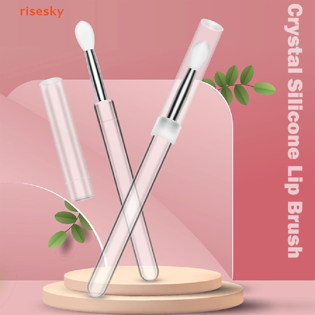 Cọ Tô Son Môi Bằng Silicone Kèm Nắp Đậy Chống Bụi