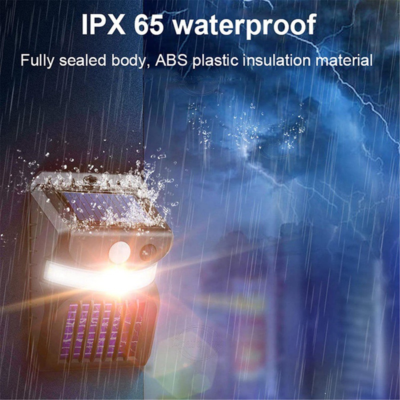 2 Đèn Led IP65 Chống Thấm Nước IP65 Cảm Biến Chuyển Động Dùng Năng Lượng Mặt Trời