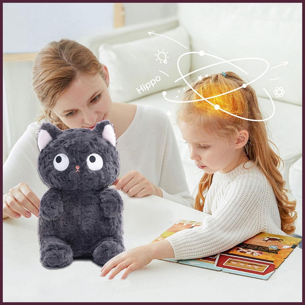 Mèo Đen Nhồi Bông Mắt To Mềm Mại Đáng Yêu