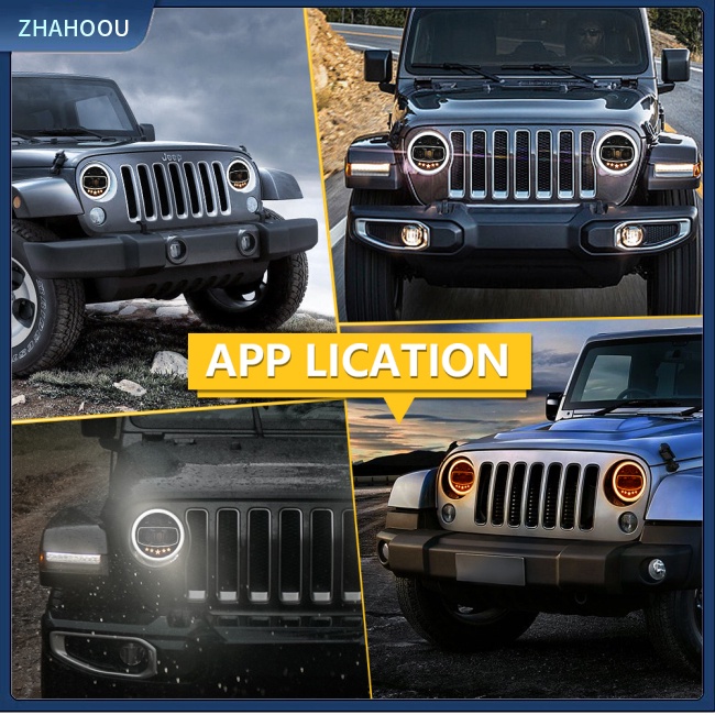 ☃Nhà Cửa☃ Đèn Pha Led Tròn 7 Inch 6000k / 3000k 20000lm Bằng Nhôm Chống Thấm Nước Chuyên Dùng Cho Xe Mô Tô