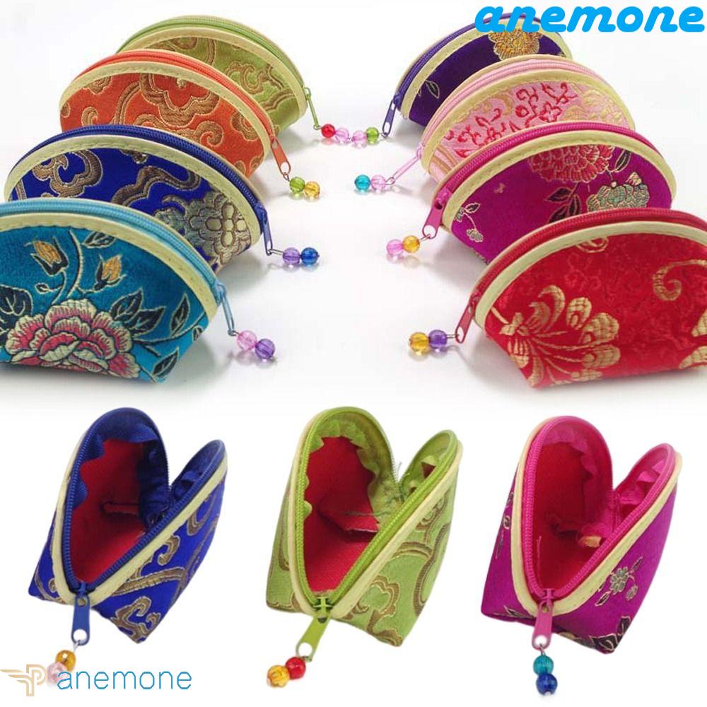 Túi Đựng Trang Sức Dây Chuyền Khóa Kéo Thêu Hình Đám Mây Đa Năng Tiện Dụng Cho Nữ Ốp