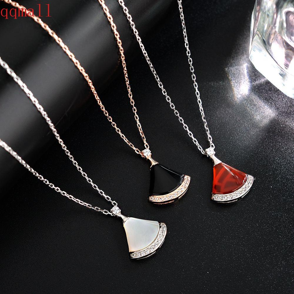Vòng cổ Đồng Mặt Hình Quạt Đơn Giản Phong Cách Retro|Chân Váy Len Phối Dây Xích Thiết Kế Nhỏ Nhắn Thời Trang Cá Tính Cho Nữ|Vòng cổ Mặt Đá Quý