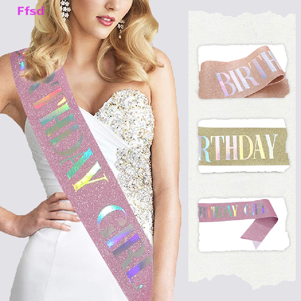 Dây Ruy Băng Đeo Chéo In Chữ 10th 18st 20th 30th 40th Dùng Làm Quà Tặng Sinh Nhật