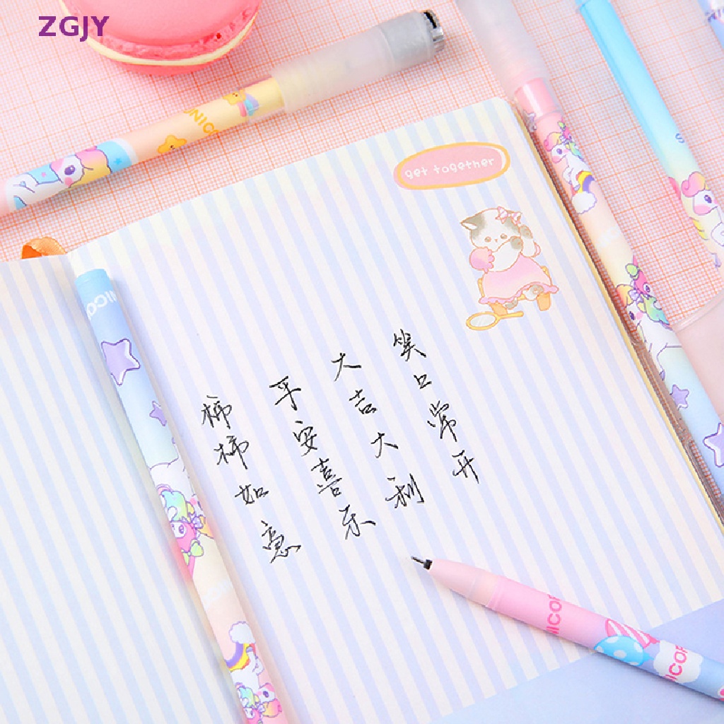 Bút Bi Mực Gel Ngòi 0.5mm In Hình Kỳ Lân Hoạt Hình Phát Quang Giảm Căng Thẳng Mới