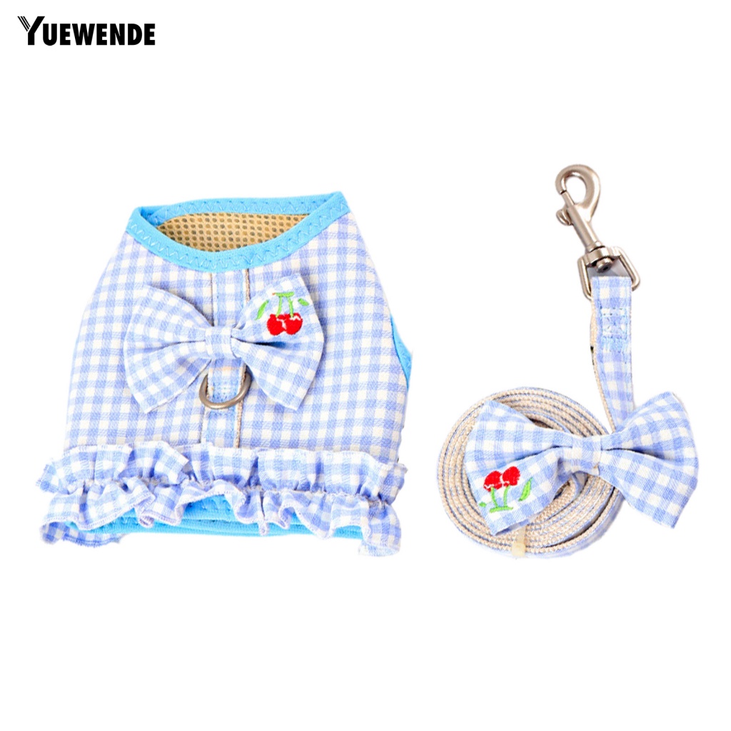 Bộ Áo Vest Và Yếm Dắt Cún Cưng Đi Dạo Họa Tiết Thắt Nơ Ấm Áp Thông Dụng