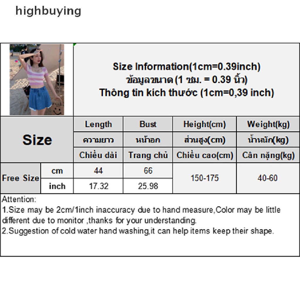 Áo Croptop Dệt Kim Ngắn Tay Cổ Vuông Họa Tiết Kẻ Sọc Phong Cách Retro