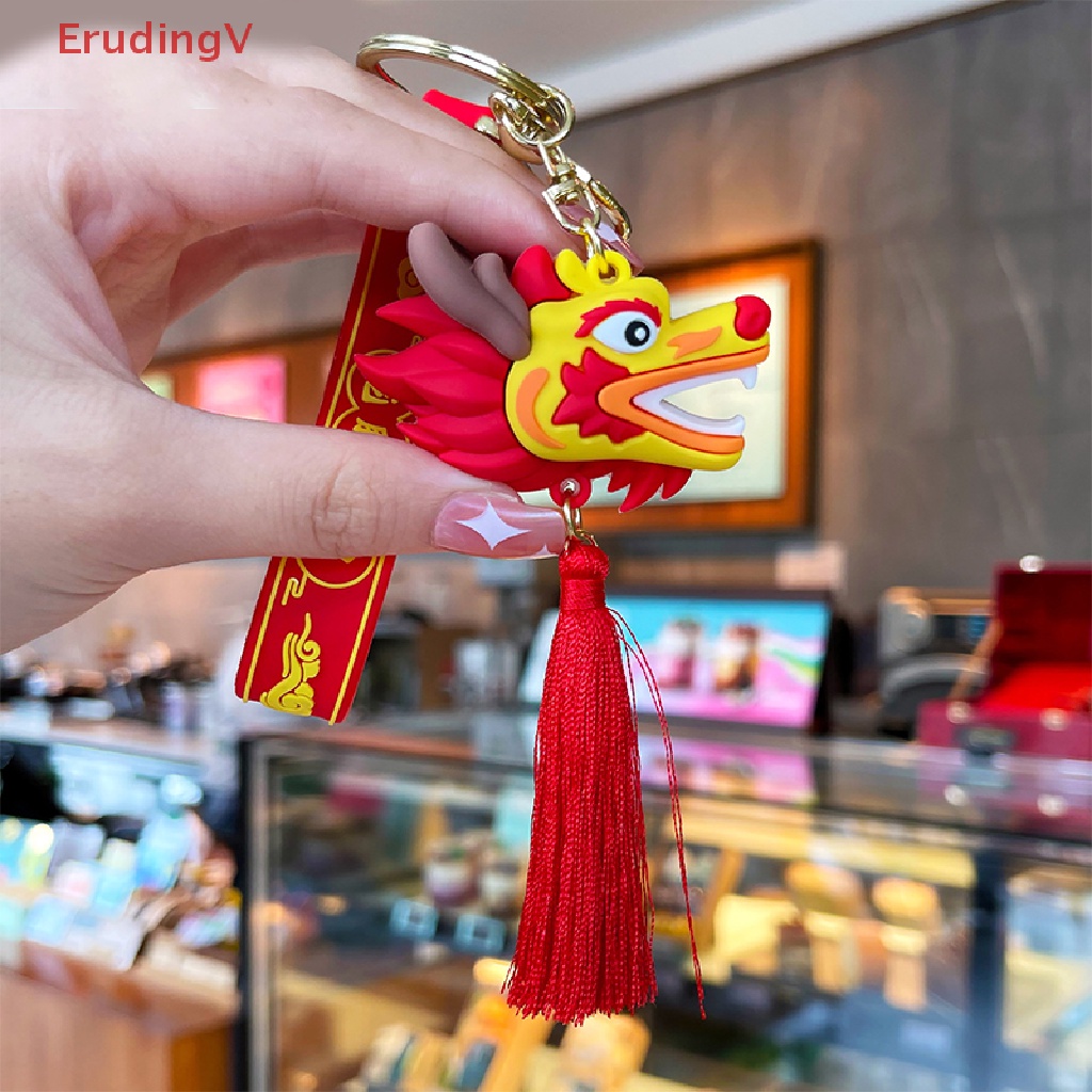 [ErudingV] Móc Khóa Dây Tua Rua Hình Rồng Trang Trí Túi Xách Xe Hơi Lễ Hội