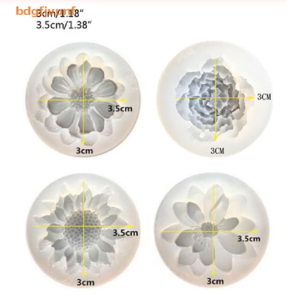 Khuôn Silicon Làm Bánh Kẹo 4 Kiểu Hình Hoa Nở 3D