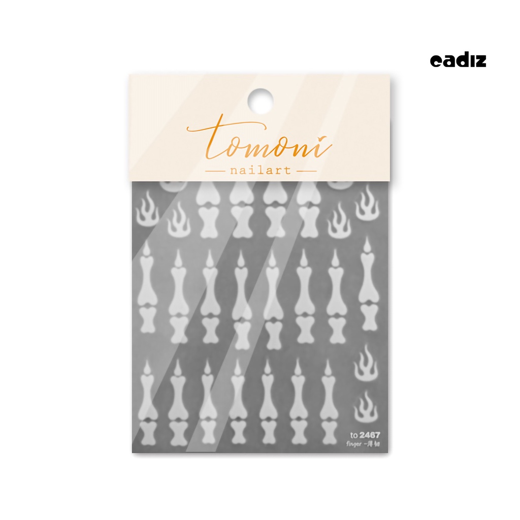 Nhãn Dán Trang Trí Móng Tay Họa Tiết Xương Kinh Dị 5D DIY