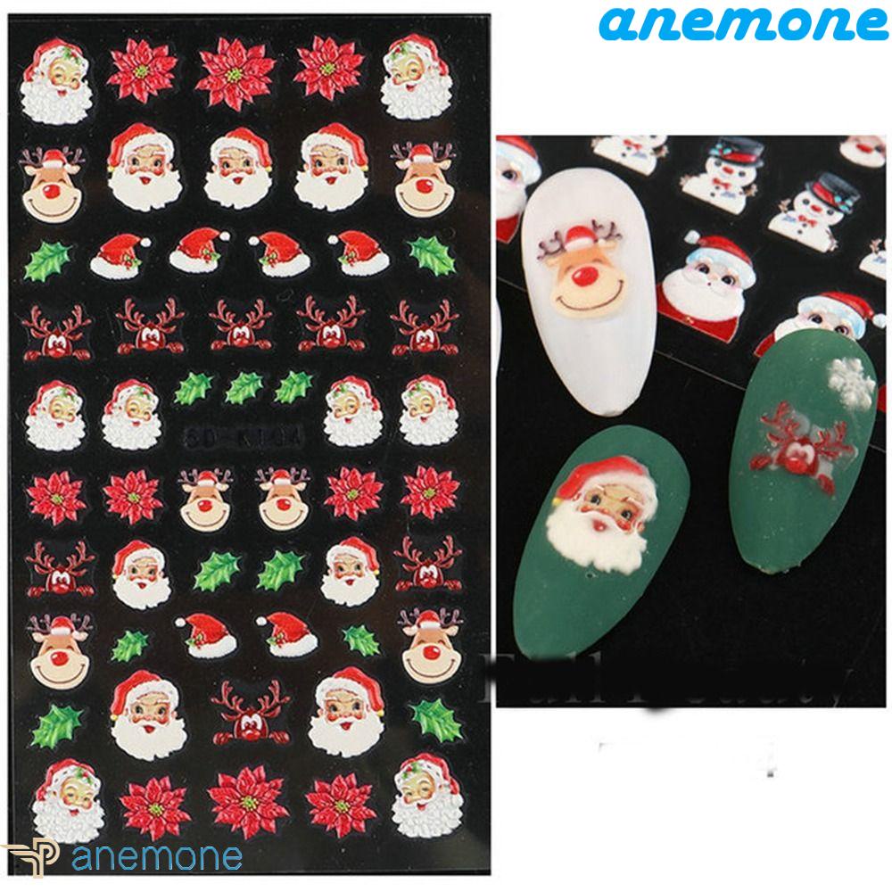 Miếng Dán Trang Trí Móng Tay Tự Dính Họa Tiết Giáng Sinh Năm Mới 5D