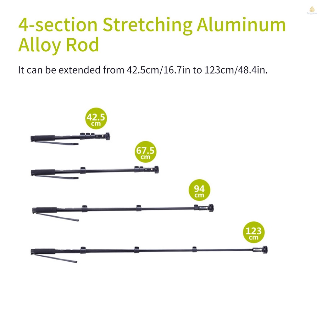 YUNTENG Gậy Selfie Mở Rộng Bằng Hợp Kim Nhôm Với Ốc Vít 1 / 4 Inch Cho Điện Thoại / Máy Ảnh Kỹ Thuật Số