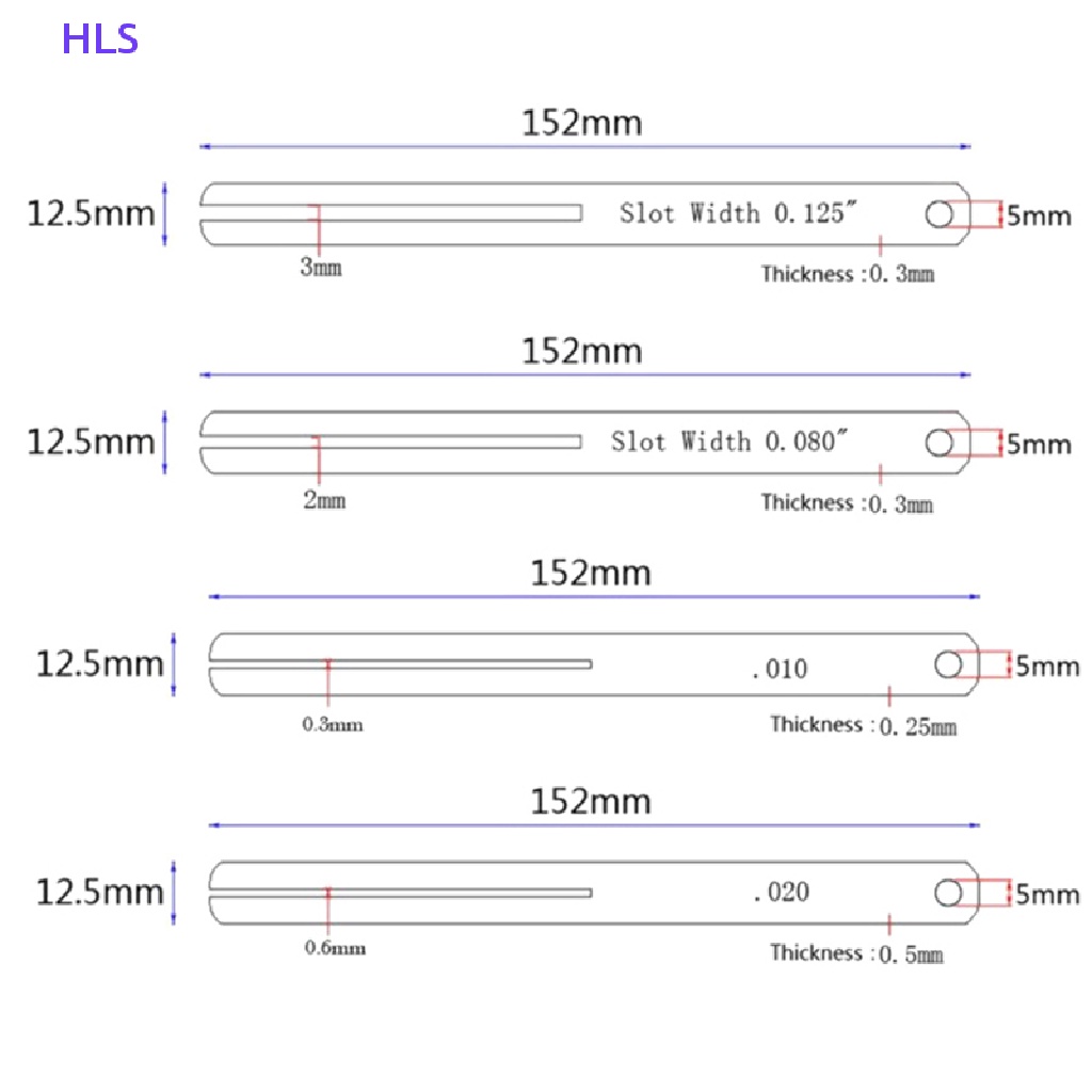 Dụng Cụ Chỉnh Dây Đàn Guitar Bằng Thép Không Gỉ 0.010 / 0.020 / 0.080 / 0.125 Inch