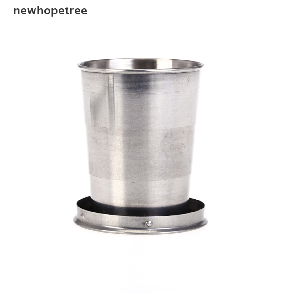 Cốc Uống Nước 140ml Bằng Thép Không Gỉ Có Thể Gấp Gọn Tiện Dụng Mang Theo Du Lịch