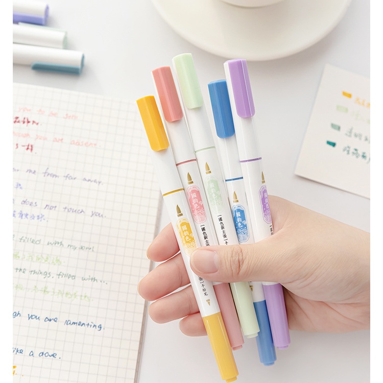 Set 4 Bút Đánh Dấu Hai Đầu Nhiều Màu Sắc