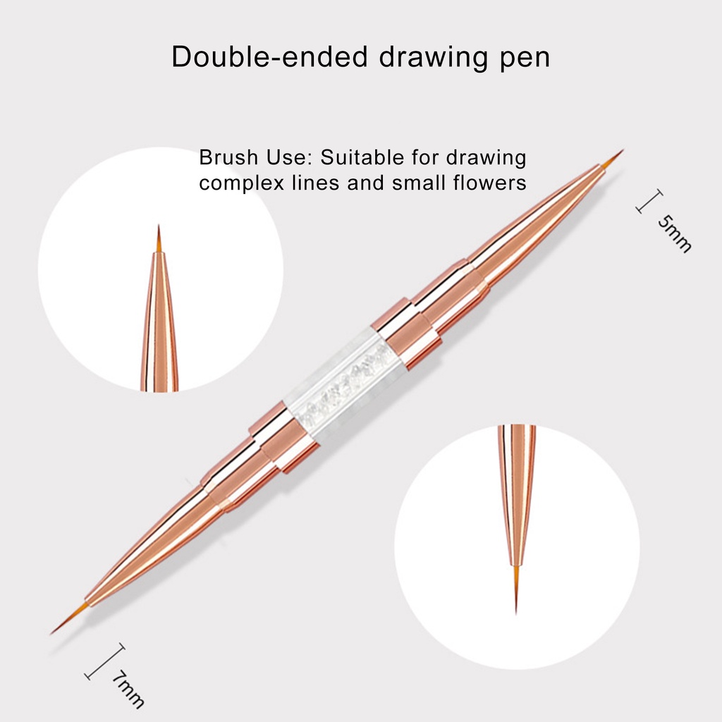 Cọ Hai Đầu Bằng Sợi Nylon Siêu Mịn Dùng Vẽ Móng Nghệ Thuật DIY