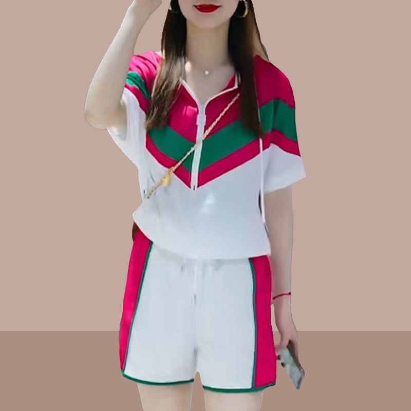 Set Áo Thun Tay Ngắn Và Quần Short Ôm Phong Cách Hàn Quốc Thời Trang Mùa Hè 2023 Cho Nữ