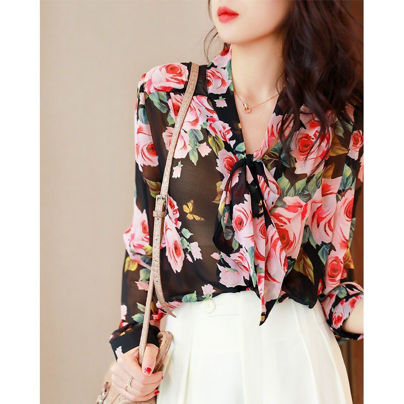 Áo Sơ Mi Chiffon Tay Dài Dáng Rộng Thời Trang Mùa Hè Dành Cho Nữ