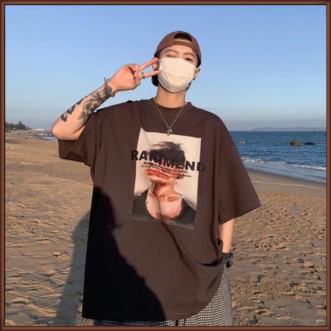 Áo Thun Tay Ngắn Cổ Tròn In Họa Tiết Nghệ Thuật Độc Đáo Thời Trang Cho Nam