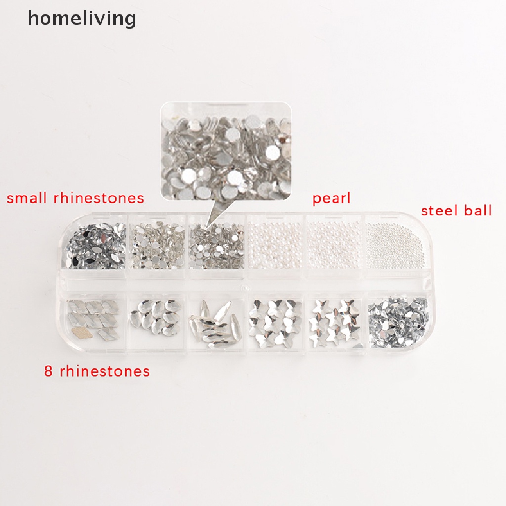 Hộp 12 Kích Cỡ AB / Đầy Màu Sắc Đính Kim Cương Pha Lê