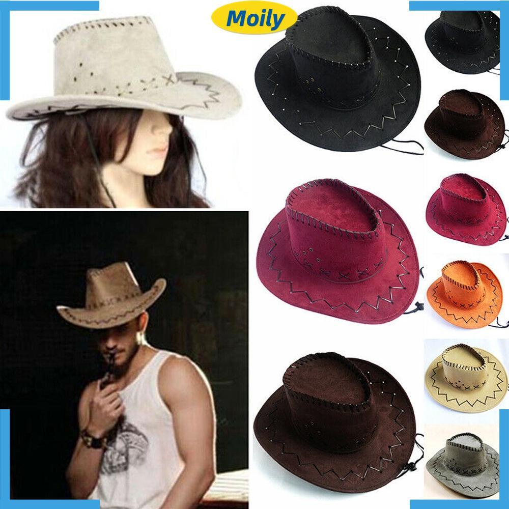 Mũ cao bồi chất liệu da lộn thời trang cho nam nữ