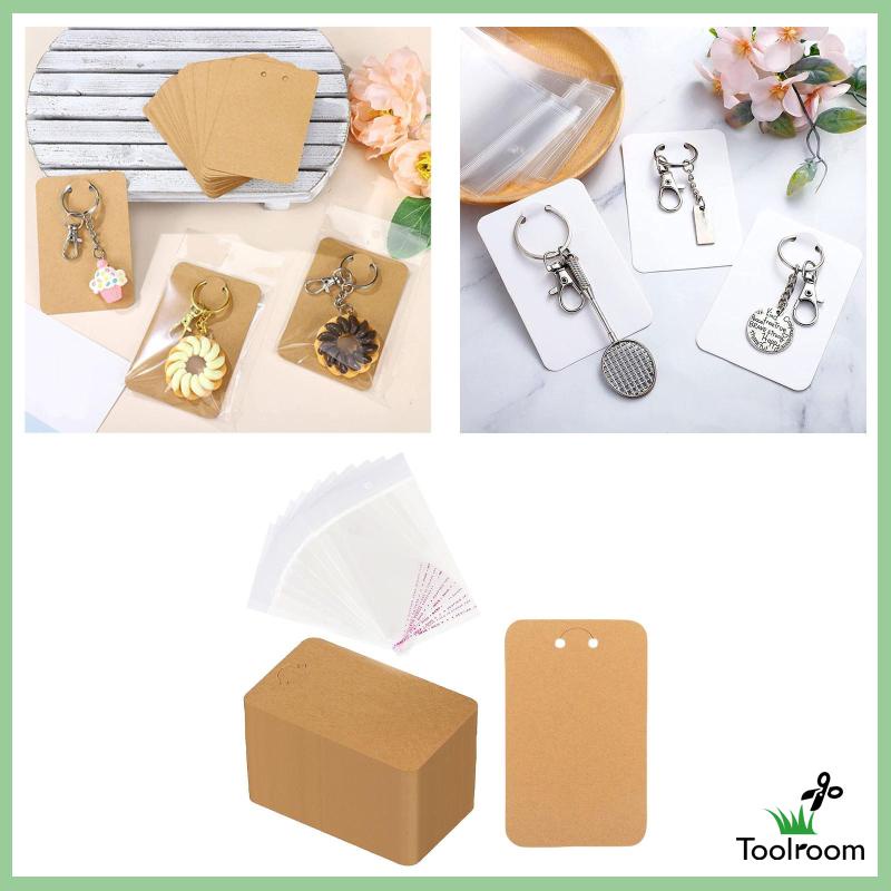 Bộ 100 Thẻ Trưng Bày Kèm Móc Khóa Tự Niêm Phong Túi Đựng 3 '' X4.7 ''