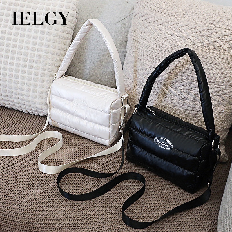 IELGY Túi Đeo Chéo Vai Bằng Da Cotton Màu Trơn Mềm Mại Đa Năng Thời Trang