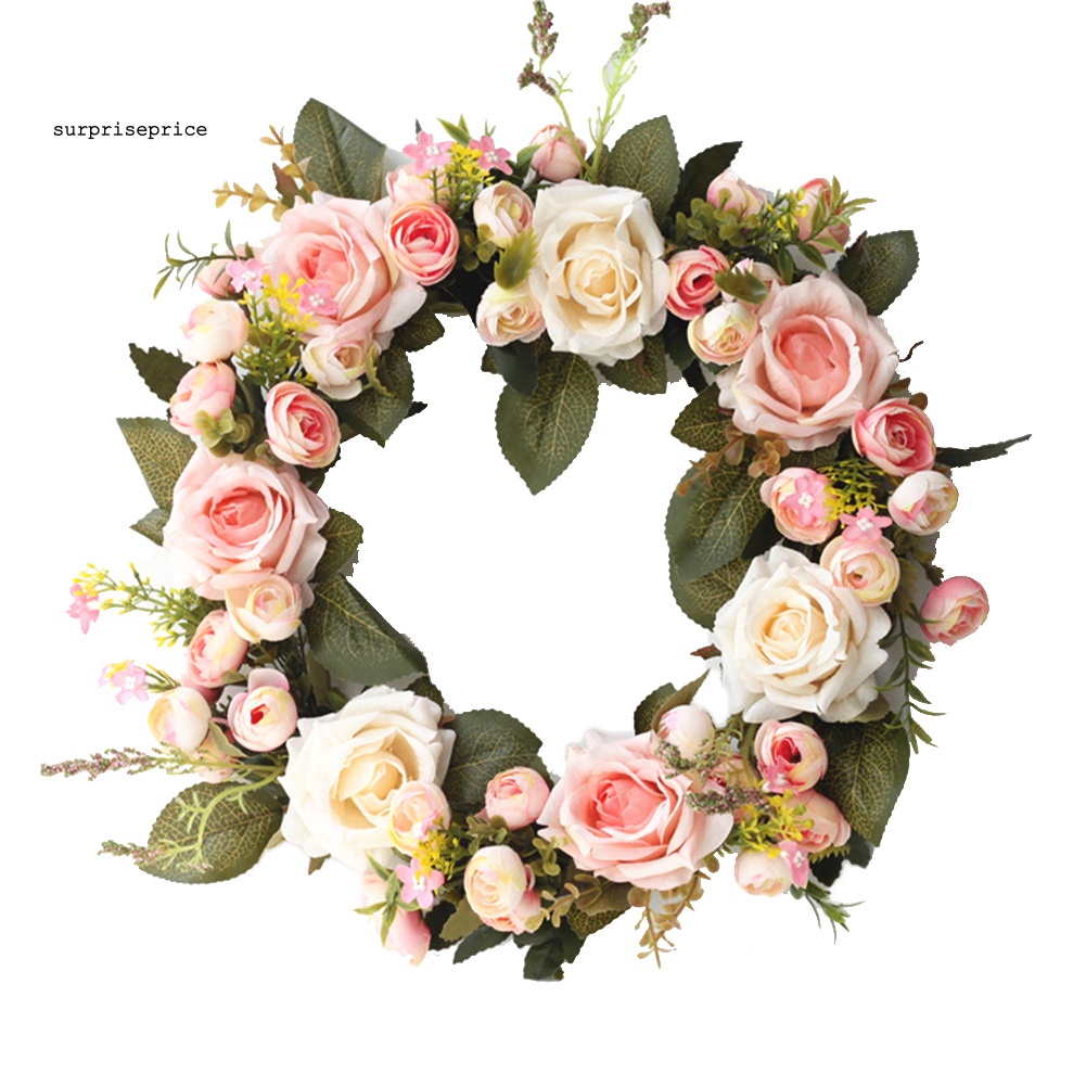 Vòng Hoa Hồng 35cm Treo Cửa Trang Trí Giáng Sinh