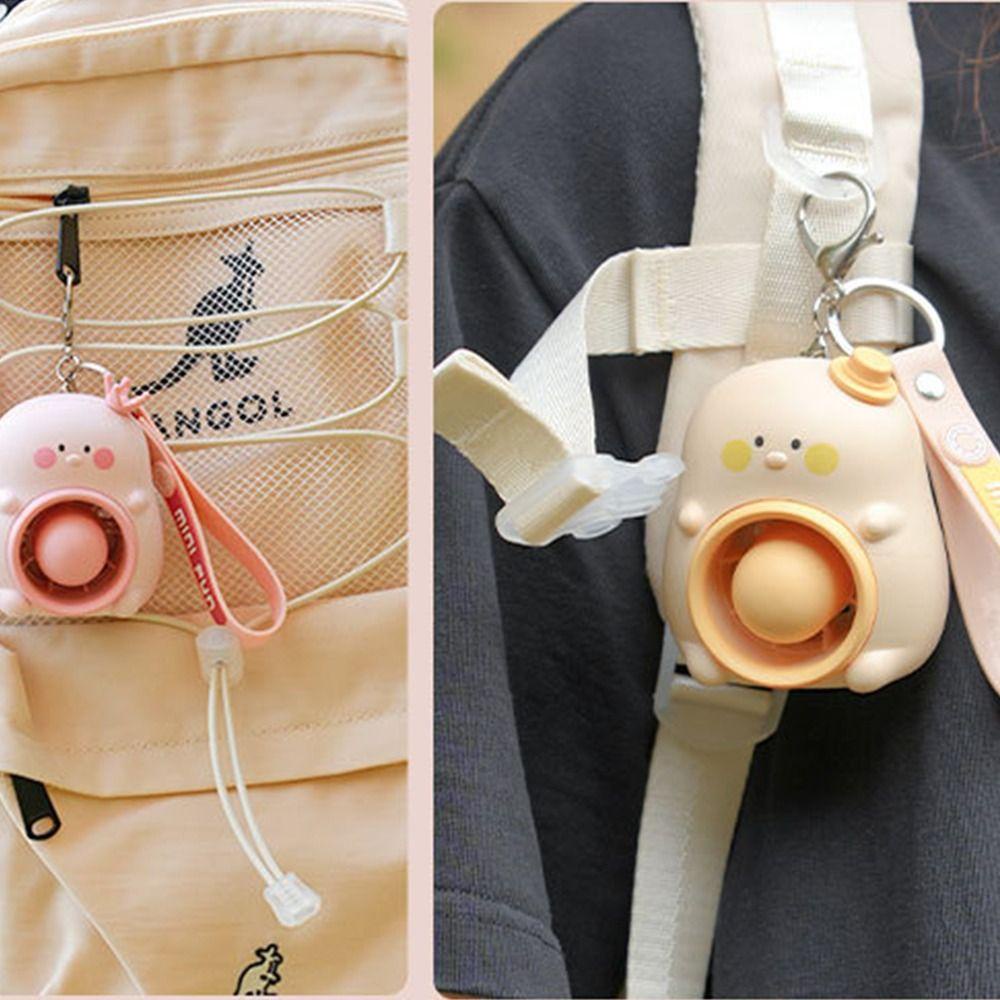 Quạt Điện Mini Cầm Tay Kèm Móc Khóa Xinh Xắn Tiện Dụng Mang Theo Du Lịch
