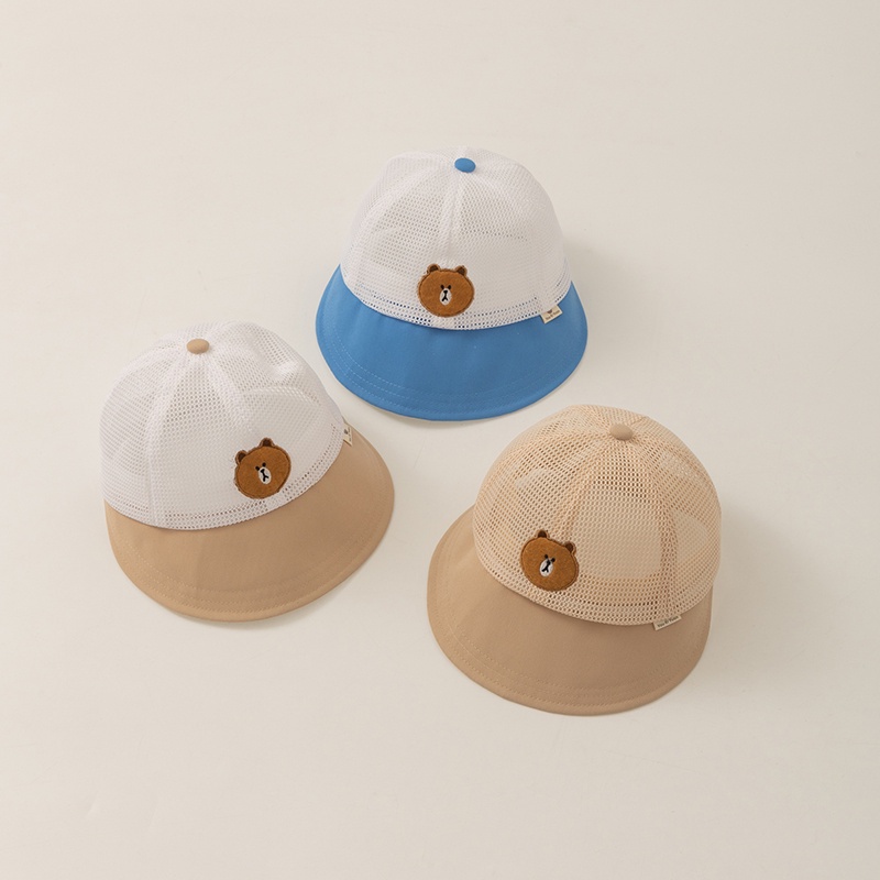 Nón Tai Bèo Phối Lưới Thoáng Khí Họa Tiết Hoạt Hình Thời Trang Mùa Hè Cho Bé