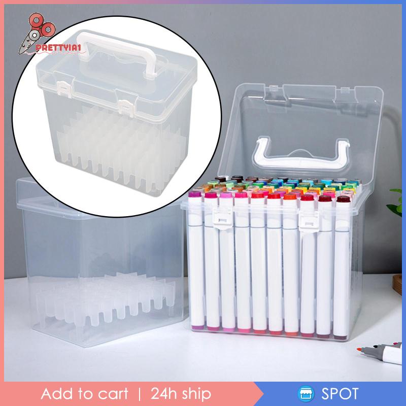 [Prettyia1] Hộp Đựng Bút Đánh Dấu Rỗng Thủ Công Có Tay Cầm Cho Trường Học