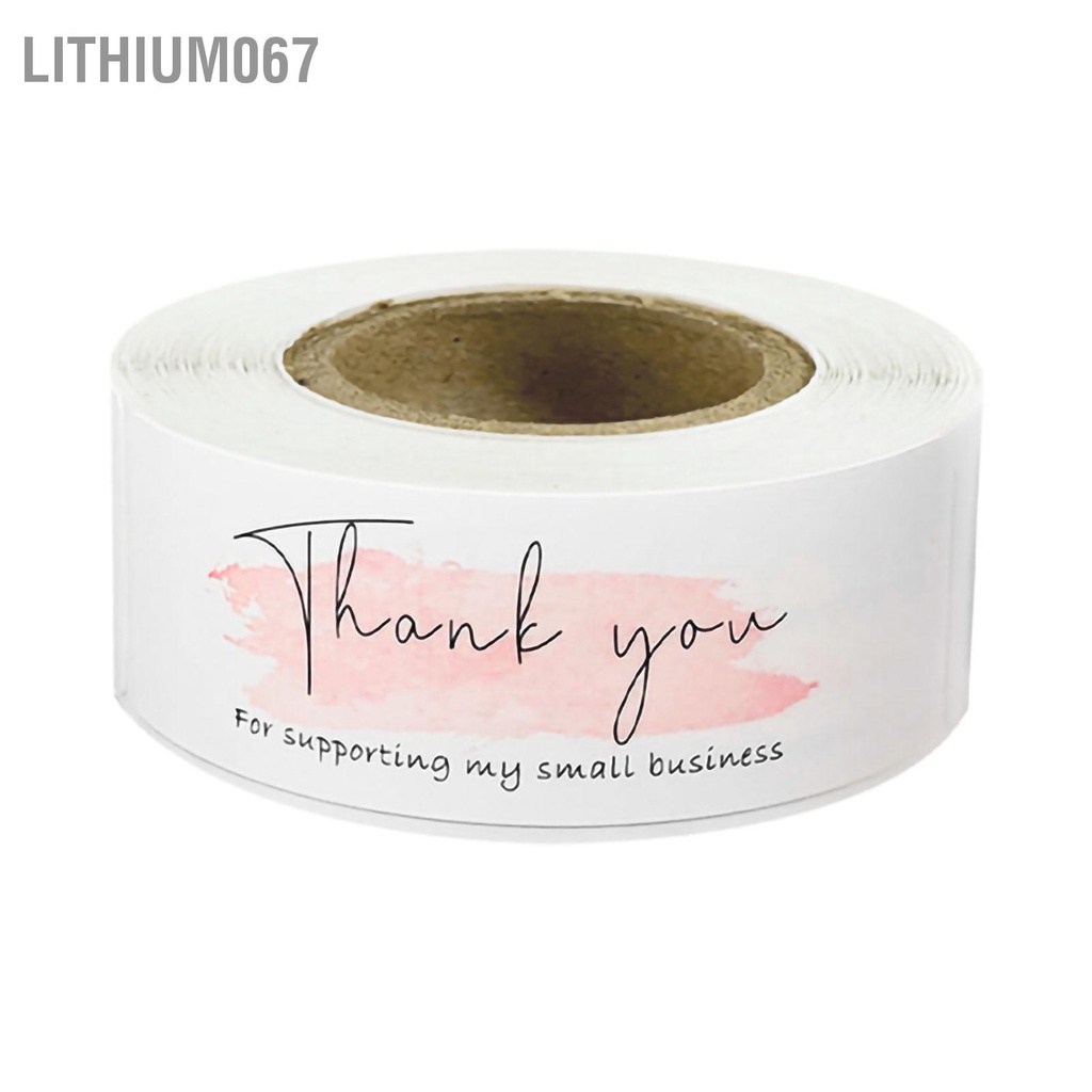 Lithium067 1 Cuộn Nhãn Dán Sticker Hình Chữ Nhật Đẹp Thời Trang Dễ Thương Tự Làm Bằng Tay "Thank You"