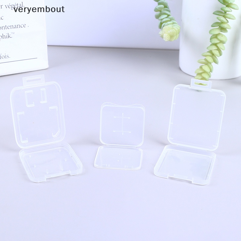 Set 10 Hộp Nhựa Trong Suốt Đựng Thẻ Nhớ SD TF CF Tiện Dụng