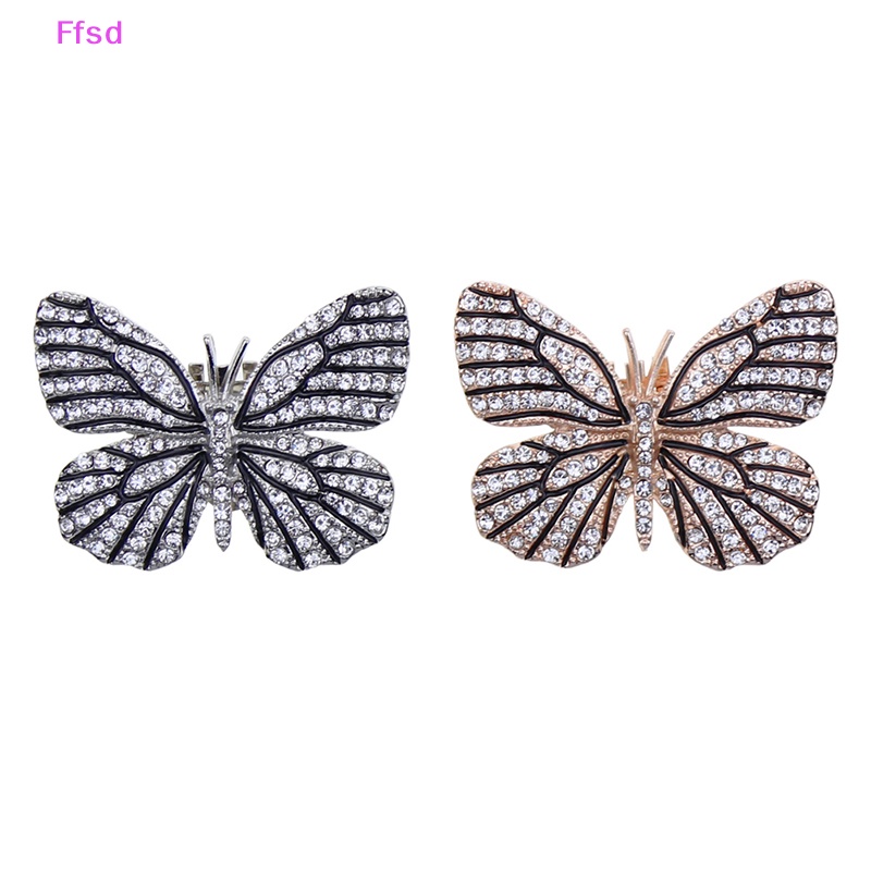 {Ffsd} Khóa Kẹp Giày Đính Đá Hình Bướm Trang Trí Vintage Sáng Bóng Dành Cho Bạn Nữ * Bán Chạy