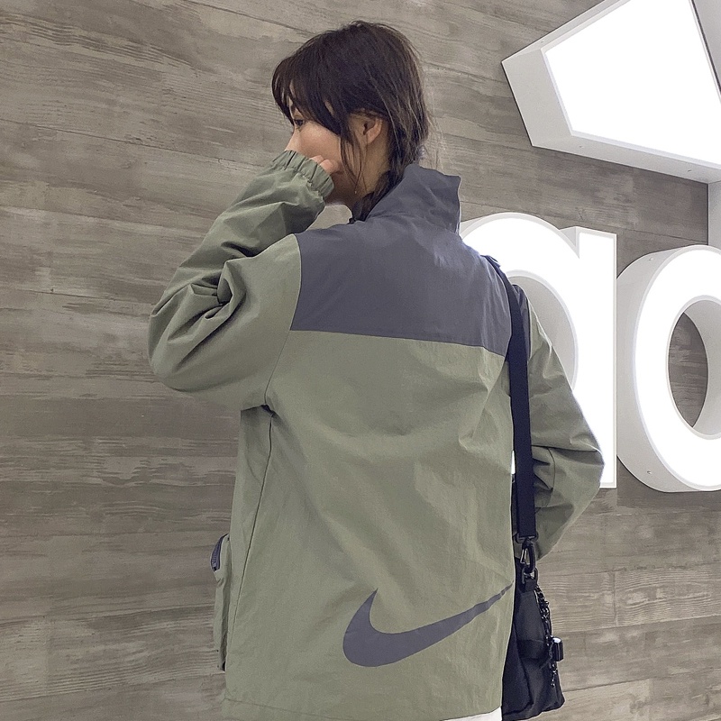 Áo Khoác Nike100% Chính Hãng Nhiều Túi Cổ Đứng Chống Gió Ngoài Trời Cho Nam Và Nữ