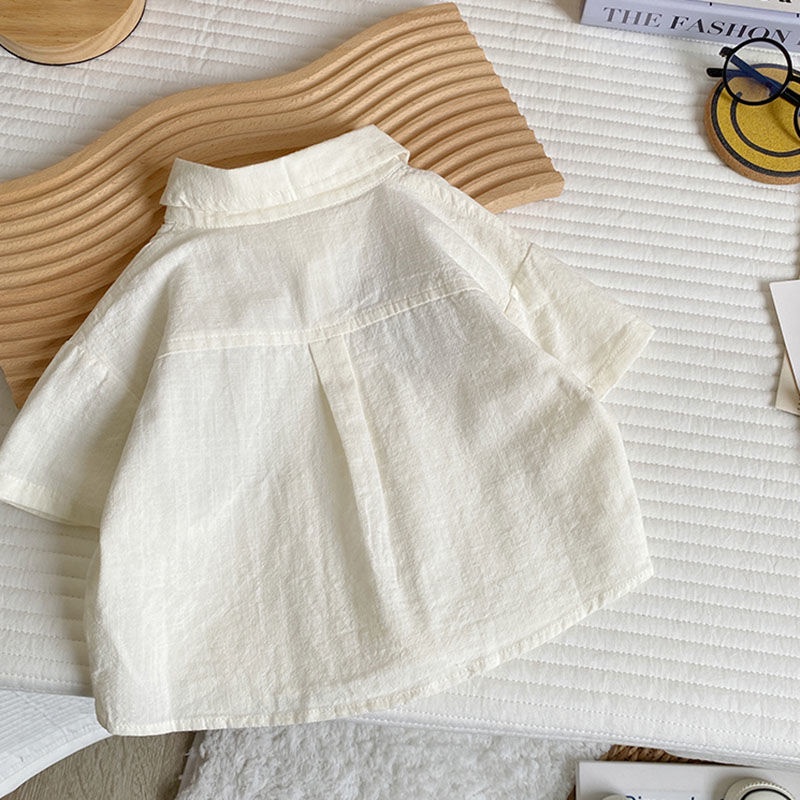 Áo Sơ Mi Tay Ngắn Phong Cách Hàn Quốc Cho Bé Trai